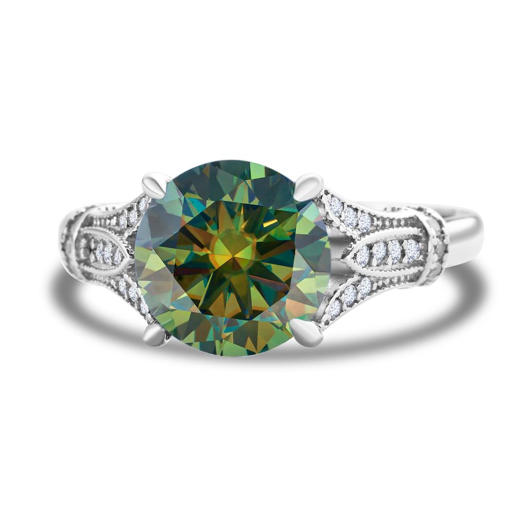 Luxuriöser 3 Karat 9 mm Solitär Moissanit Ring 925 Sterlingsilber Verlobungs- Eheringe für Damen Schmuck mit Zertifikat