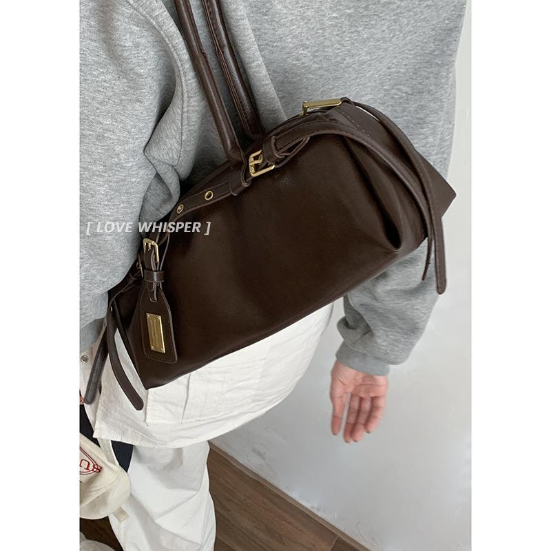 Medieval Underarm Bag Women's Autumn 2025 New Maillard Style Bowling Bag Large-capacity Shoulder Commuter Bag