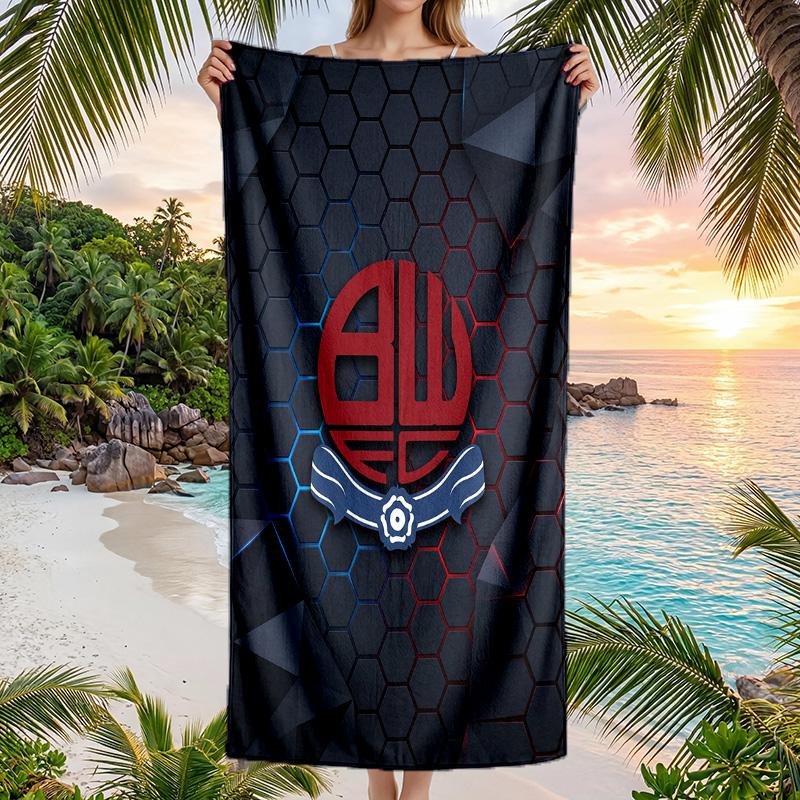 Bolton Wanderers FC Print Quick Dry Beach Towel Microfiber Absorbent Portable Travel Swimming Towel