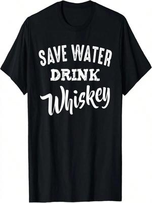 Save Water Drink Whiskey Vintage Retro Funny Sayings Quotes T-Shirt