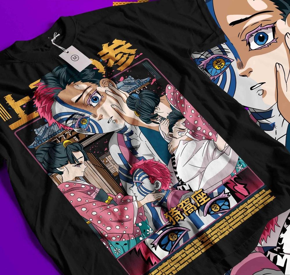 

Akaza Kimetsu no Yaiba T-Shirt Demon Slayer Tanjiro Unisex Black Tshirt 556 M