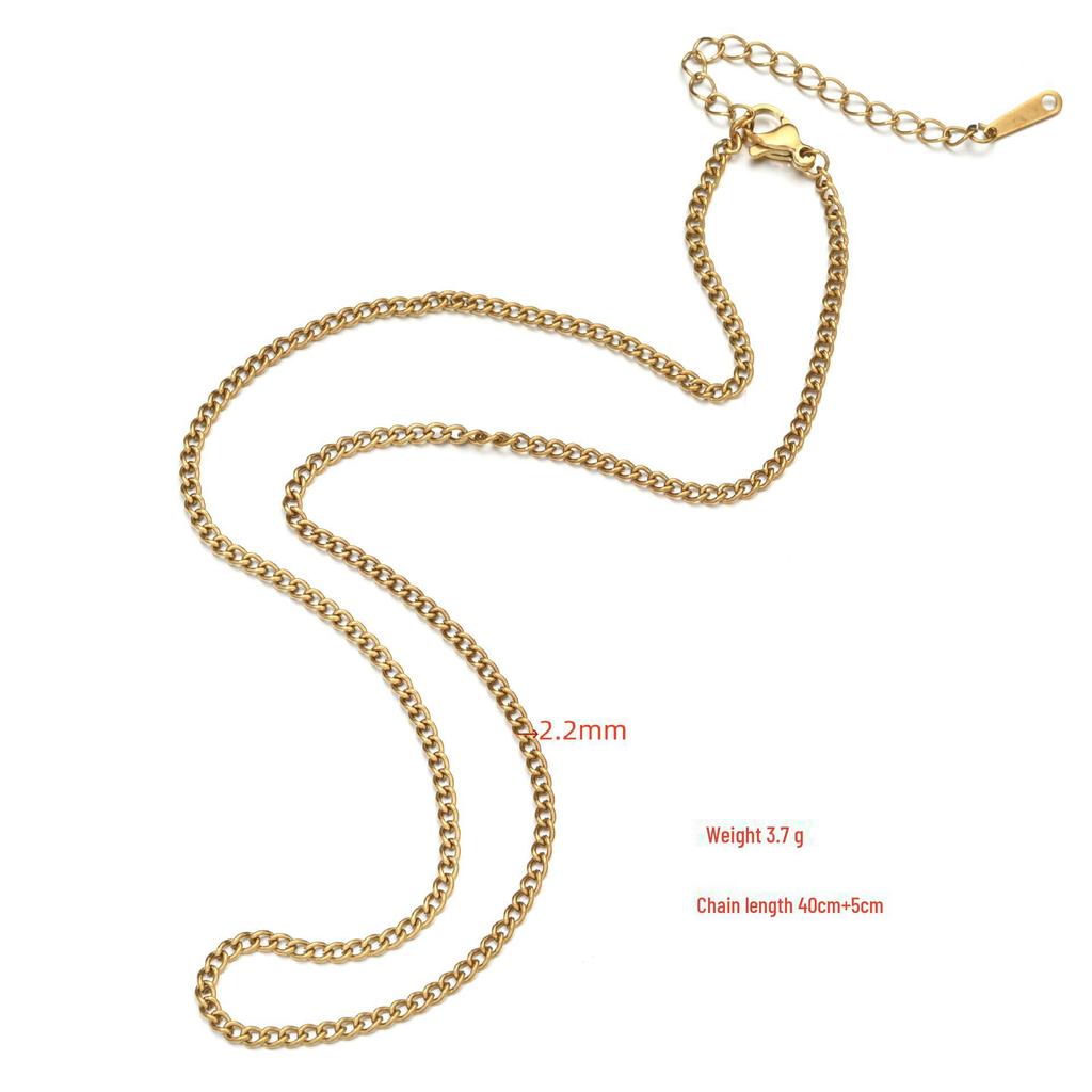 Non-Fading Titanium Steel O-Shaped Clavicle Chain for DIY Jewelry