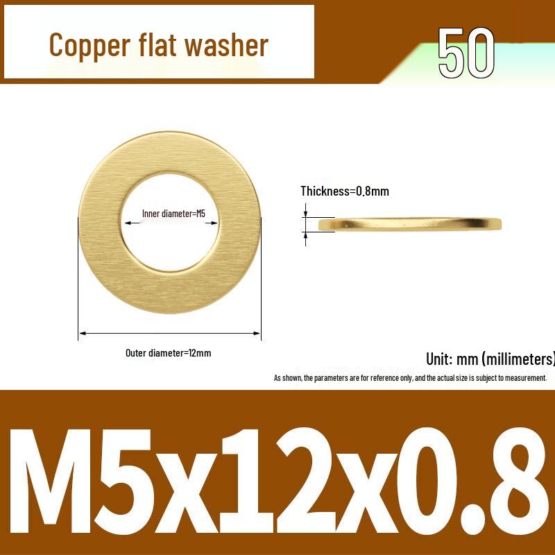 Ultra-Thin Brass Flat Washer Round Shim (Sizes M2-M20)