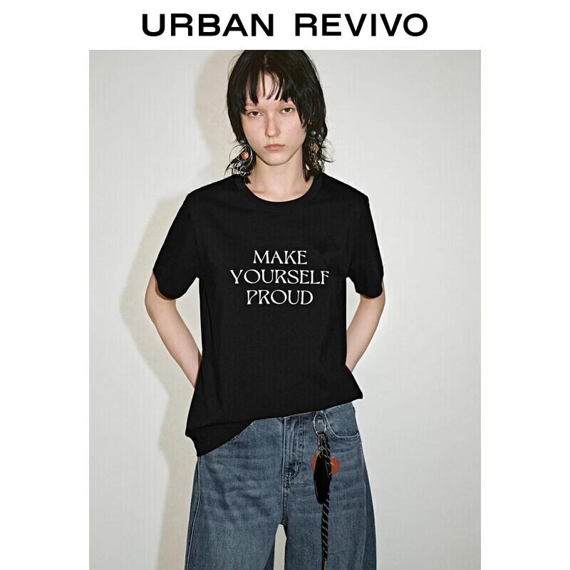 UR 2026 Women s Letter Print Round Neck T-Shirt XS