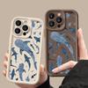Für iPhone 16 Pro Max 16E 15 14 Pro 13 12 11 Hülle Schale Wal-Print Sturzsicher TPU Weich Linsenschutz Stoßfest Matt Handyhülle