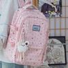 Schoolbag Junior High School Student Schoolbag New High-value Fresh and Sweet Polka Dot Bow Backpack Junior High School Student Lightweight Backpack