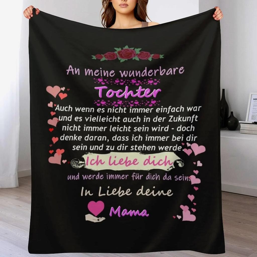Wonderful daughtermother saying Throw Blanket Stylish Warm Blanket for Living Room Bedroom