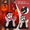 Resin Ornament Luminous Pink Screaming Ghost Face For Halloween Event Decor