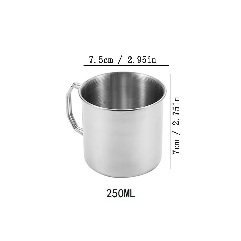 

Кружка для кемпинга из нержавеющей стали 250/350/500 мл Портативная кружка-карабин Уличная кружка для воды Кружка со складной ручкой Кухонная посуда для напитков