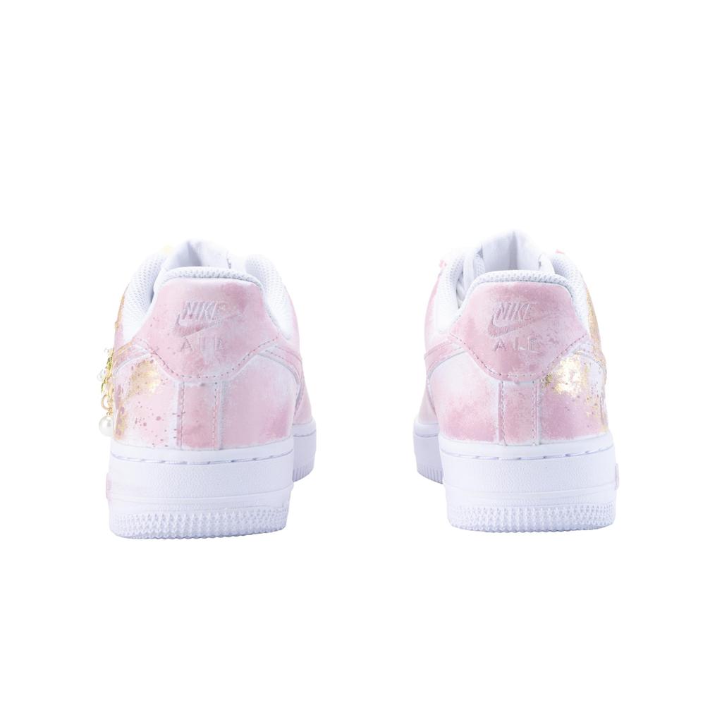 Nike Air Force 1 Laurel Pink Dream Abrasion Resistant Slip Resistant Low Top Skateboard Shoes Unisex Gold Powder CW2288-111(Team626-)