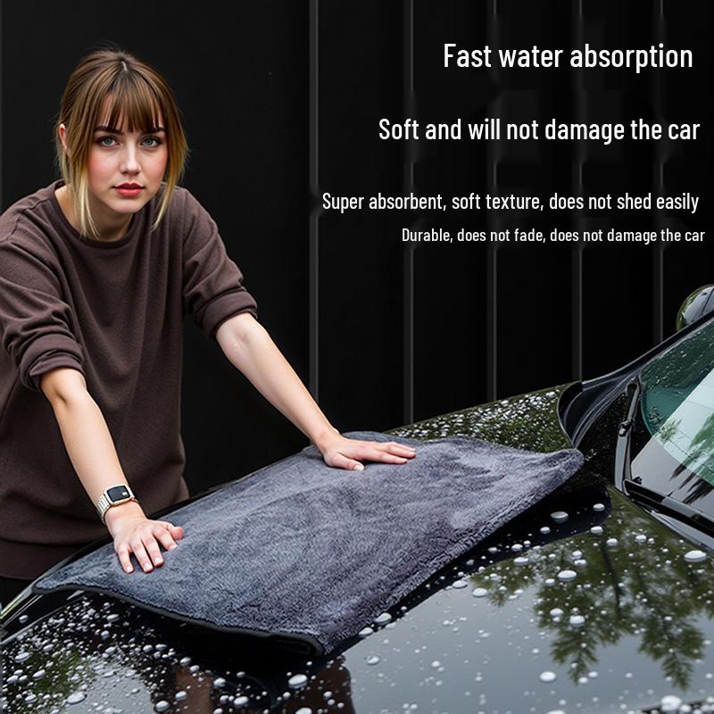 Double-Sided Microfiber Car Drying Towel - Thick & Absorbent