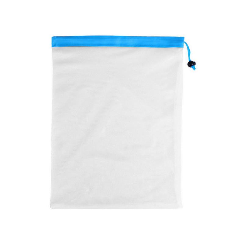 Polyester Mesh Vegetable and Fruit Bag, Reusable Drawstring Mesh Bag, Food Storage Bag, Kitchen Supplies