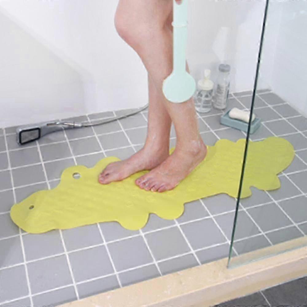 Non Slip Bath Mat Kids Anti Slip Bathtub Mat Shower Mat Kids,soft Rubber, Machine Washable,crocodile Pattern95cm*34.5cm