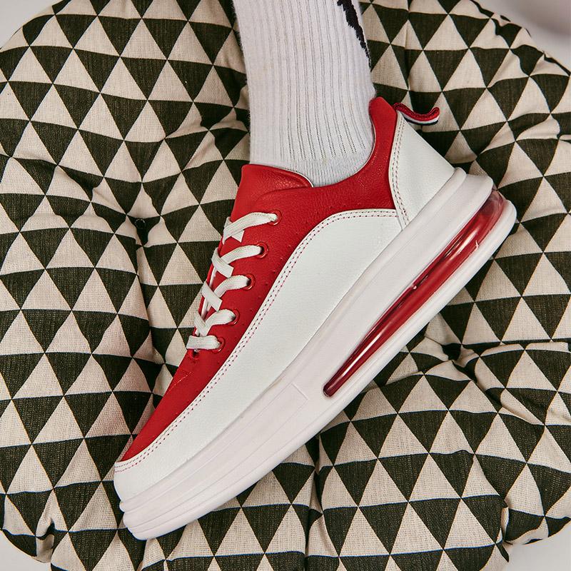 mens casual black white shoes lace-up flats platform shoe breathable original leather sneakers young street style footwear male