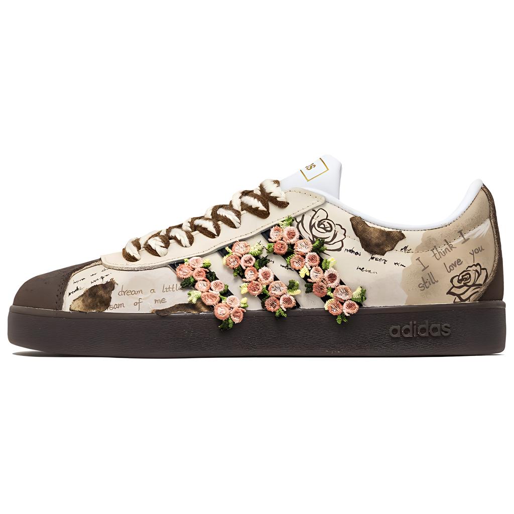 adidas VL COURT 2.0 Fantasia, Love Planner Abrasion Resistant Abrasion Resistant Low Top Skateboard Shoes Unisex Brown ID6015(Team1210-)