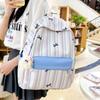 Zaino Nuovo a Strisce Zaino Versatile da Donna Zaino da Campus con Fiocco Zaino Scolastico Leggero Zaino Casual da Viaggio