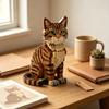 Gestreifter getigerter Kater Bausteine Tiere, Haustier-Tier-Modell, Ausstellungsmodell Sammler Bausteine