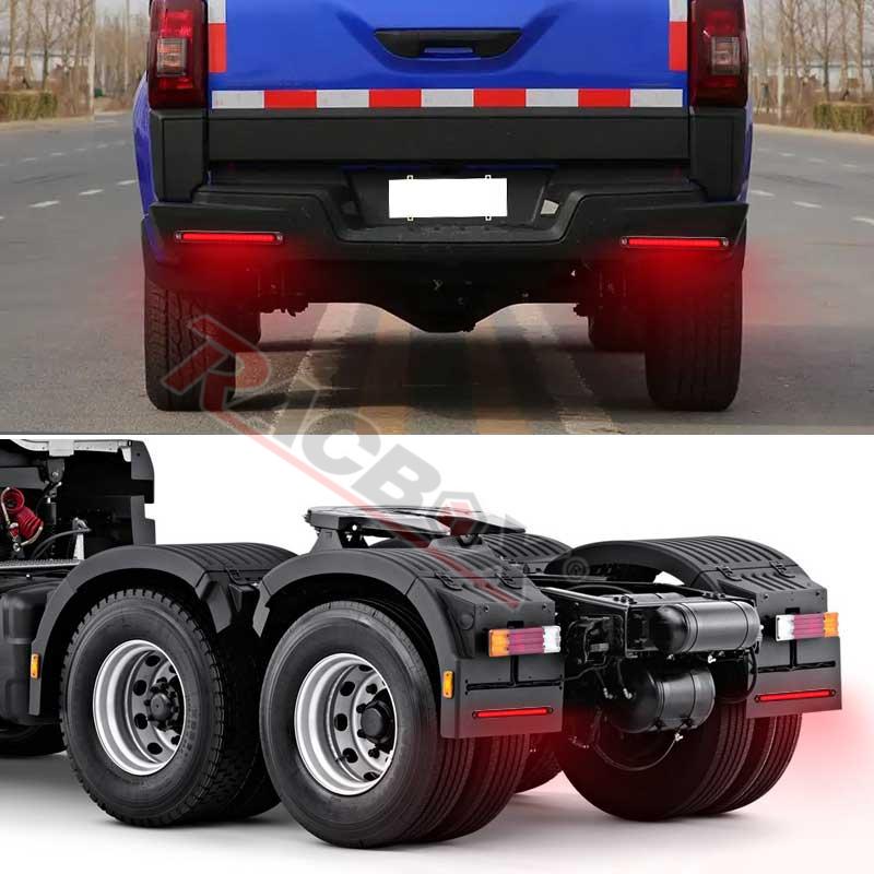 Upgrade LED Brake Tail DRL Lights 12V 24V Truck Trailer Waterproof 3 In 1 Red Yellow Integrated Flowing Water Turn Signal Lamps