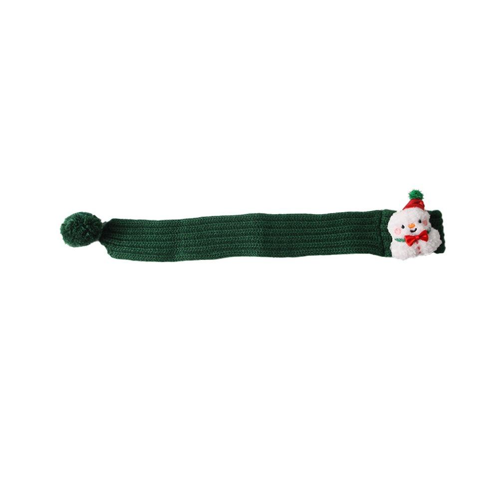 Red Green Dog Knitted Scarf Warm Pet Warm Scarf Decorative Pet Christmas Scarf Winter Season