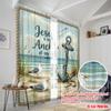 2pcs 2D flat printing Curtains Jesus Anchor Soul Hebrews 100% Polyester Fabric Without Electricity Family Party for Indoor