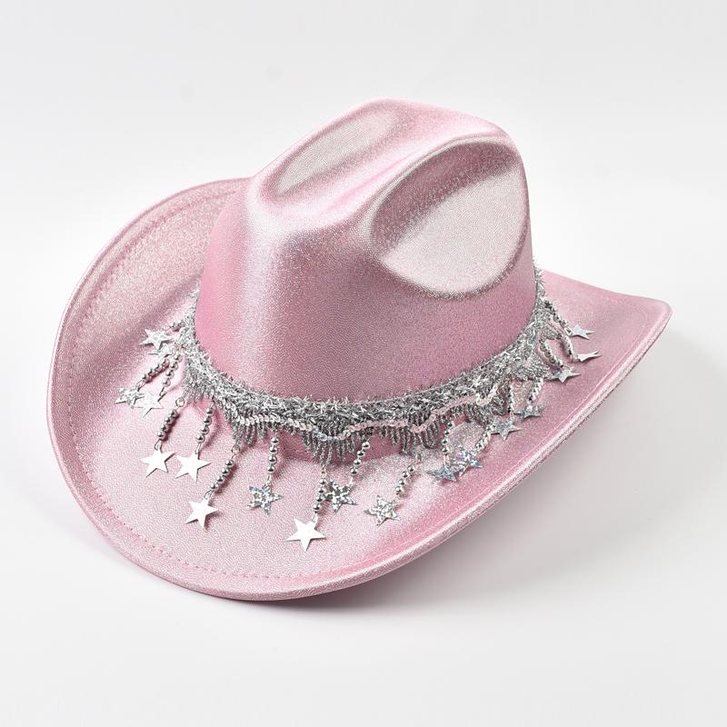 Women Sequin Fedora Hat With Rhinestone Ribbons Fashion Festival Party Wedding Dress Hats Cowgirl Jazz Cap