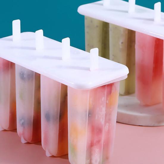 Stampo per ghiaccioli con coperchio Fai da te per bambini in silicone alimentare Facile da sformare A prova di perdite Divertente