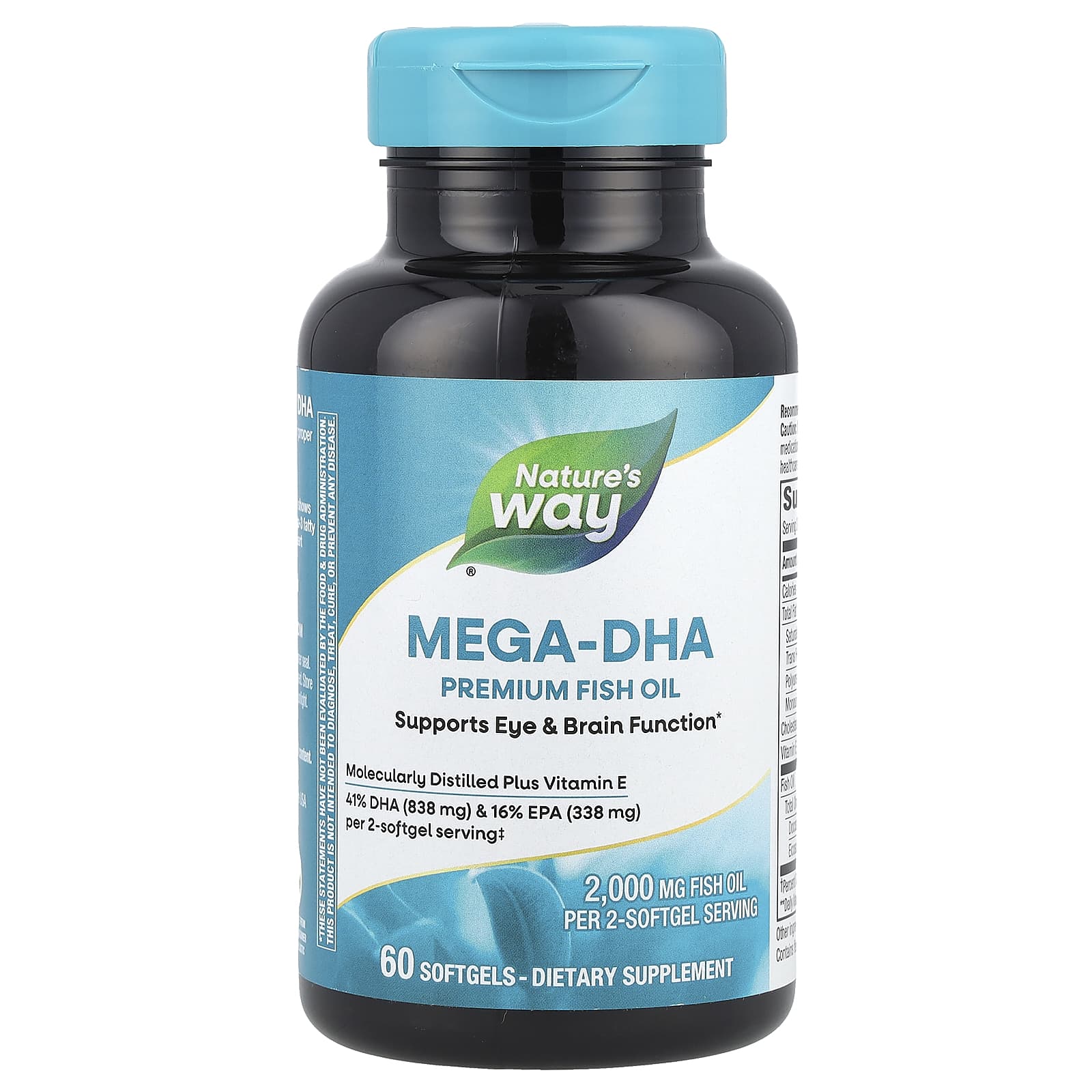 

Nature S Way, Mega-Dha Premium Fish Oil, 2,000Mg, 60 Softgels (1,000Mg per Softgel)