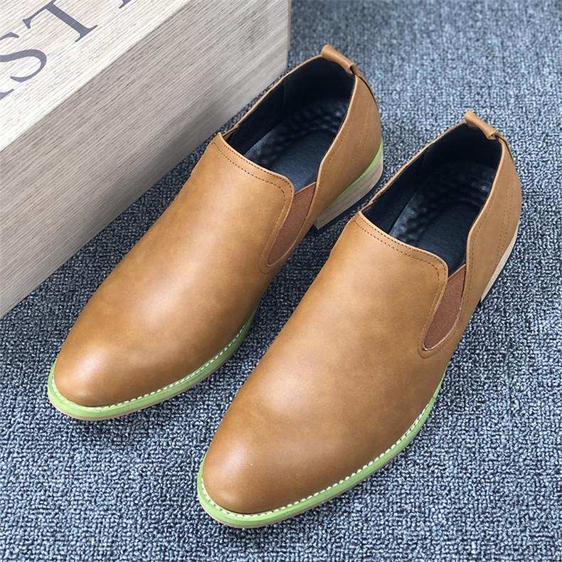 Spring/Summer 2025 Men s Leather Slip-On Loafers - Casual Pointed Toe Shoes 39