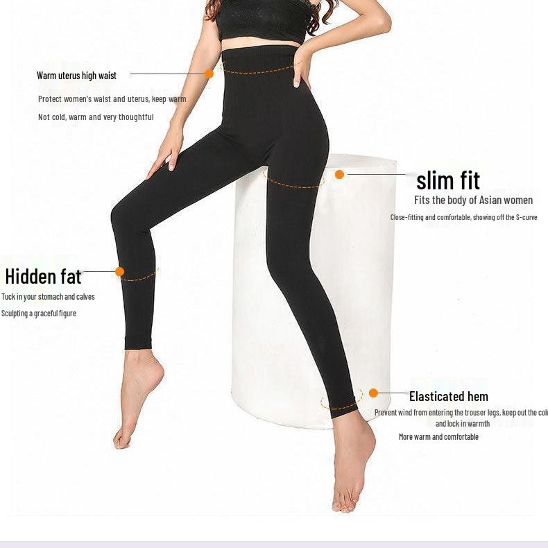 Plus Size High Waist Tummy Control Leggings - High Elastic, Shaping Cotton for All Seasons.