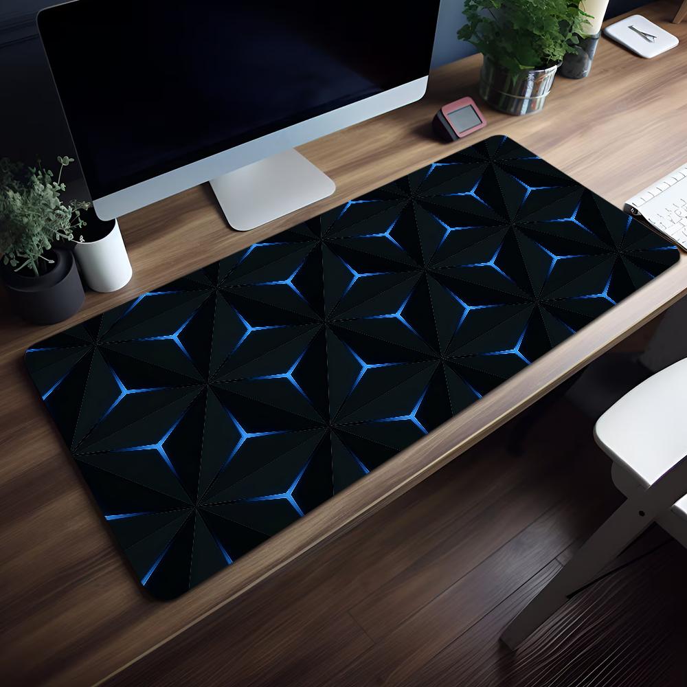 Geometric Blue Gradient Honeycomb Mouse Pad Non-slip Thickened Large Writing Lockedge Office Student Gaming Cushion MousePad