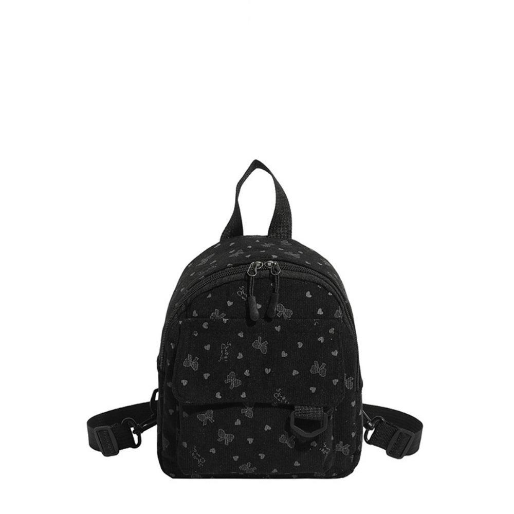 Leichte Umhängetasche Herz Schleife Aufdruck Rucksack Niedlicher Lässiger Rucksack Teenager Mädchen