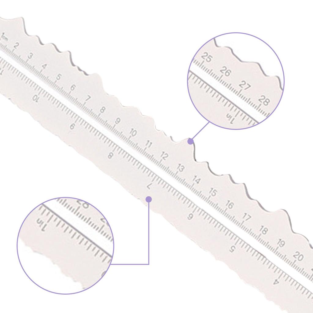 Metal Paper Tearing Ruler Craft Ruler Wavy Line Jagged Irregular Edges Ruler 12Inch Measuring Tool for Cutting Paper