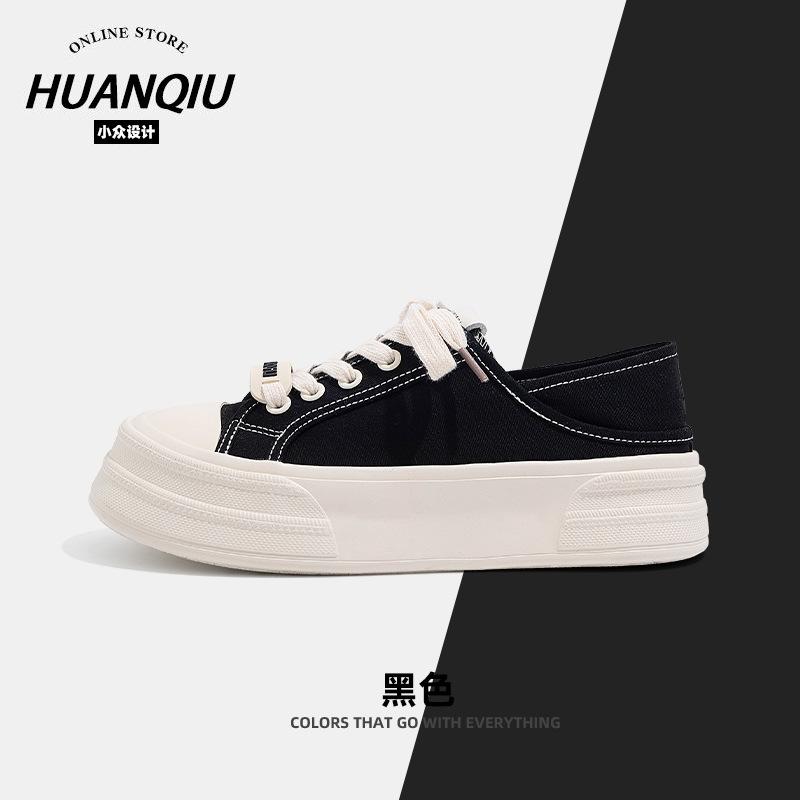 Global ZHQ-HQ060 canvas shoes women's summer lazy shoes one foot half slippers women's chic versatile women's shoes