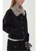 Women's Retro Suede Jacket with Detachable Fur Collar - 2025 Autumn/Winter Collection