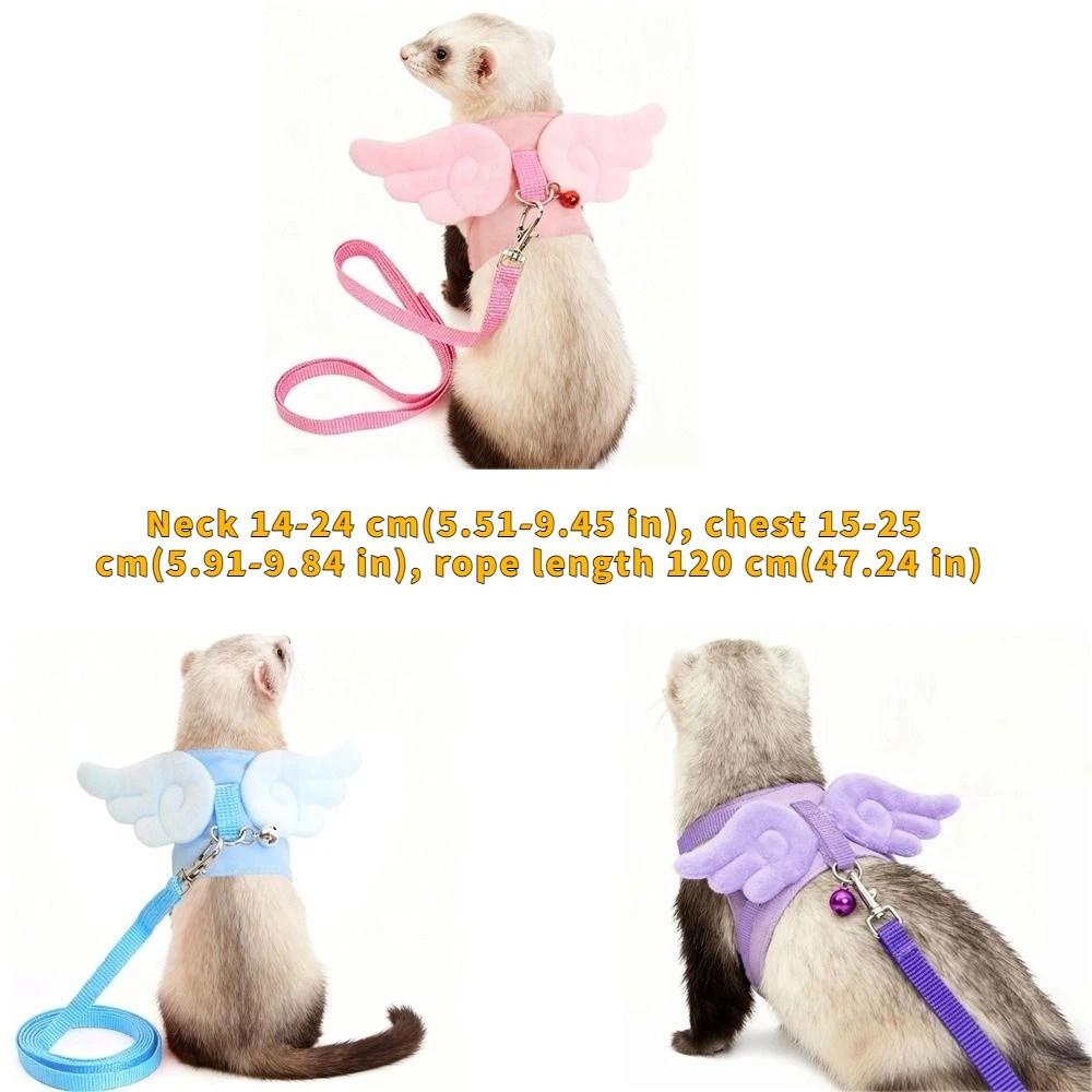 Adjustable Ferret Traction Harness Cartoon Pet Traction Rope Guinea Pig Chest Strap Pet Supplies