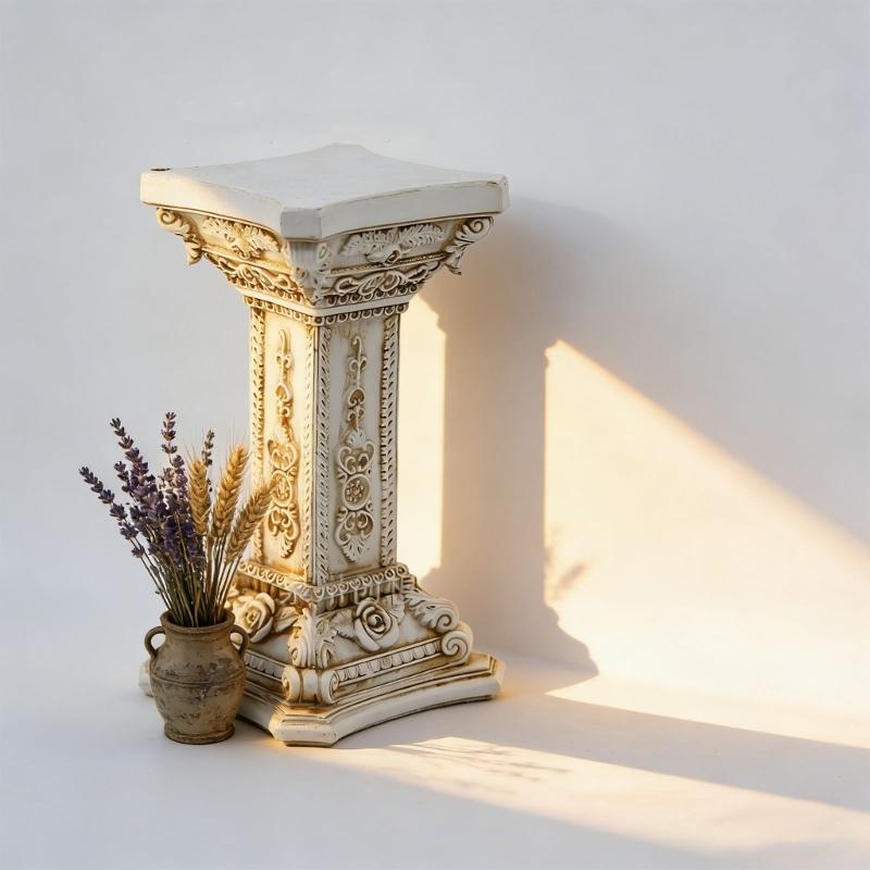 Roman Pillar Garden Statues Resin Roman Column Figurines Display Pedestal Stand Sculptures Garden Outdoor Indoor Decors