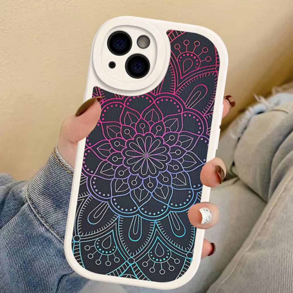 Indian Pattern Mandala Leather Phone Case For IPhone 15 14 13 Pro Max 12 11 16 Plus Phone Cover