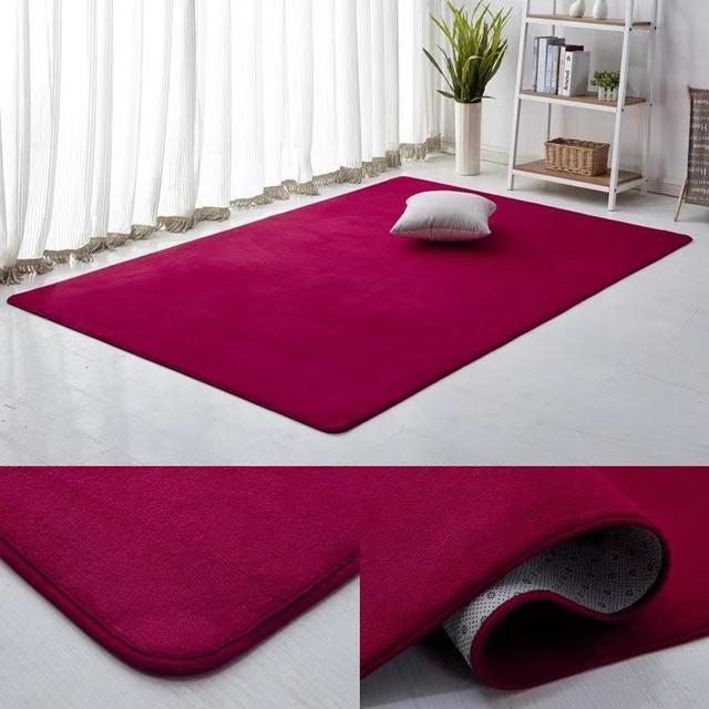 Tappeto in velluto corallo spesso e tinta unita Tappeto moderno per soggiorno Tappeto moderno per camera da letto Comodino Tatami Tappetino strisciante Decora la casa
