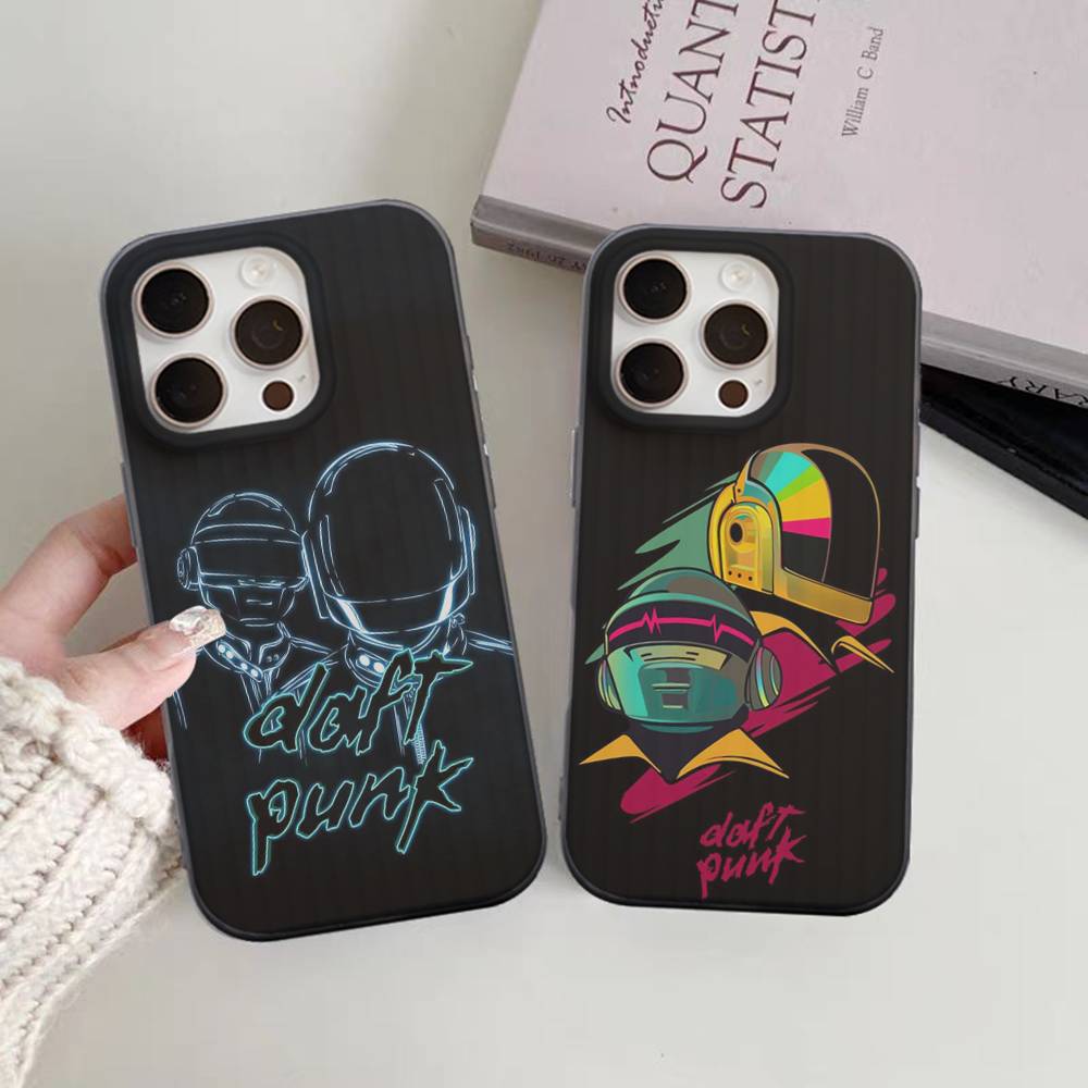 D-Daft Punk Band France For IPhone 15 16 17 14 13 12 11 Pro Max 16E 16 Plus 17 Air Corrugated Shockproof Phone Cover