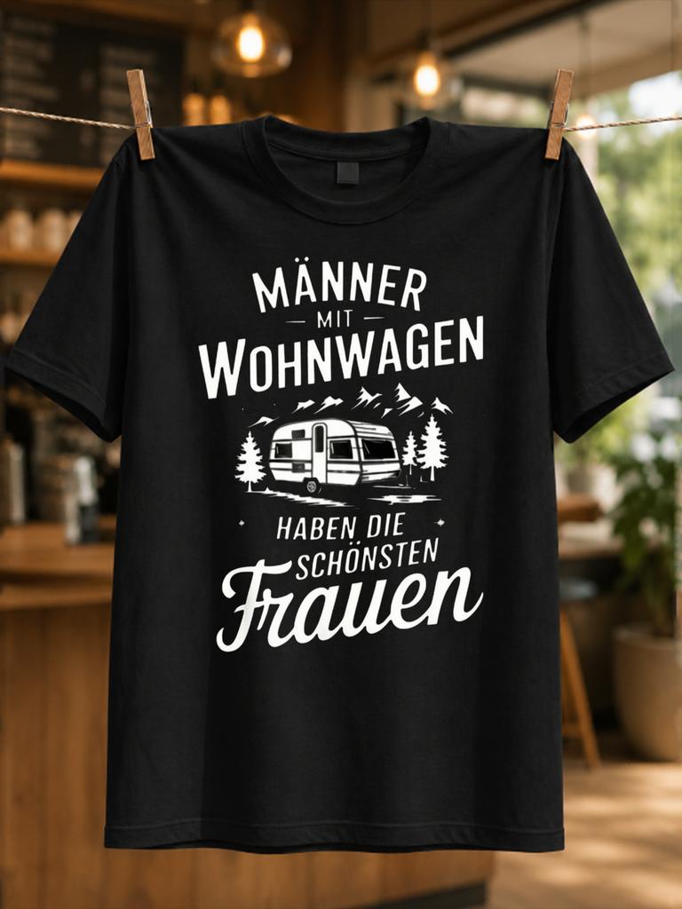 Caravan Quote Camper Mountain Forest Illustration With Gerunisex Humor Typography Road Trip Couple Unisex All Tshirt