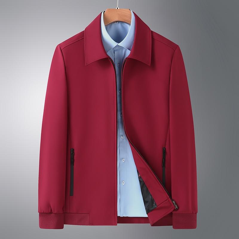 Men's Jacket Spring and Autumn New Business Casual Solid Color Lapel Middle-aged Leadership Executive Jacket Jacket
