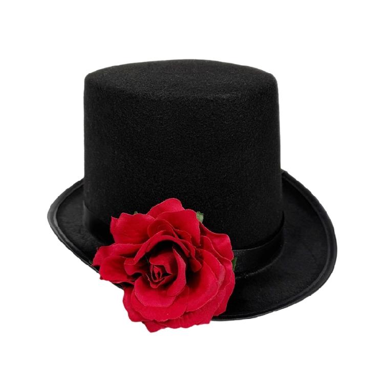 Red Blossomy Old Stimulated Cloth Sun Hat Unisex Design Comfortable Headwear For Daily Use Beach Wedding Celebration