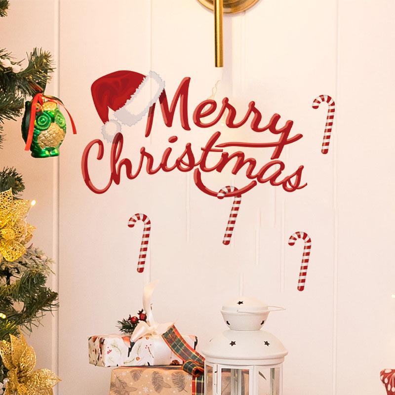 Christmas Hat Self-Adhesive Wall Sticker for Living Room, Study, Bedroom, and Door Decor