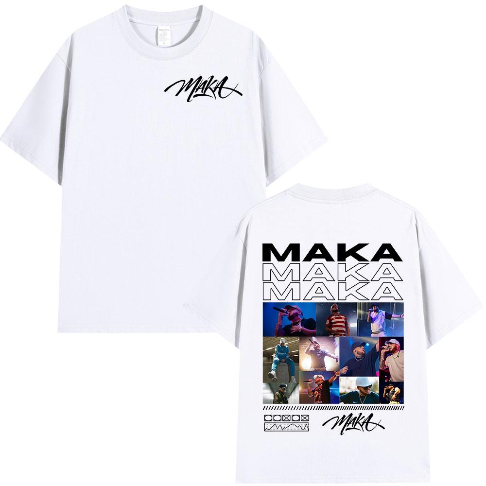 Rapper Maka 2025 Tour Graphic T Shirts Men Fashion Vintage T-shirt Casual Cotton Short Sleeve T Shirt Short Sleeve Streetwear