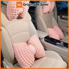 Xiaomi Winter Warm Car Headrest Pillow Pink Plush Soft Lumbar Support Cushion with Bowknot Decoration for Women Girls Car Accessories