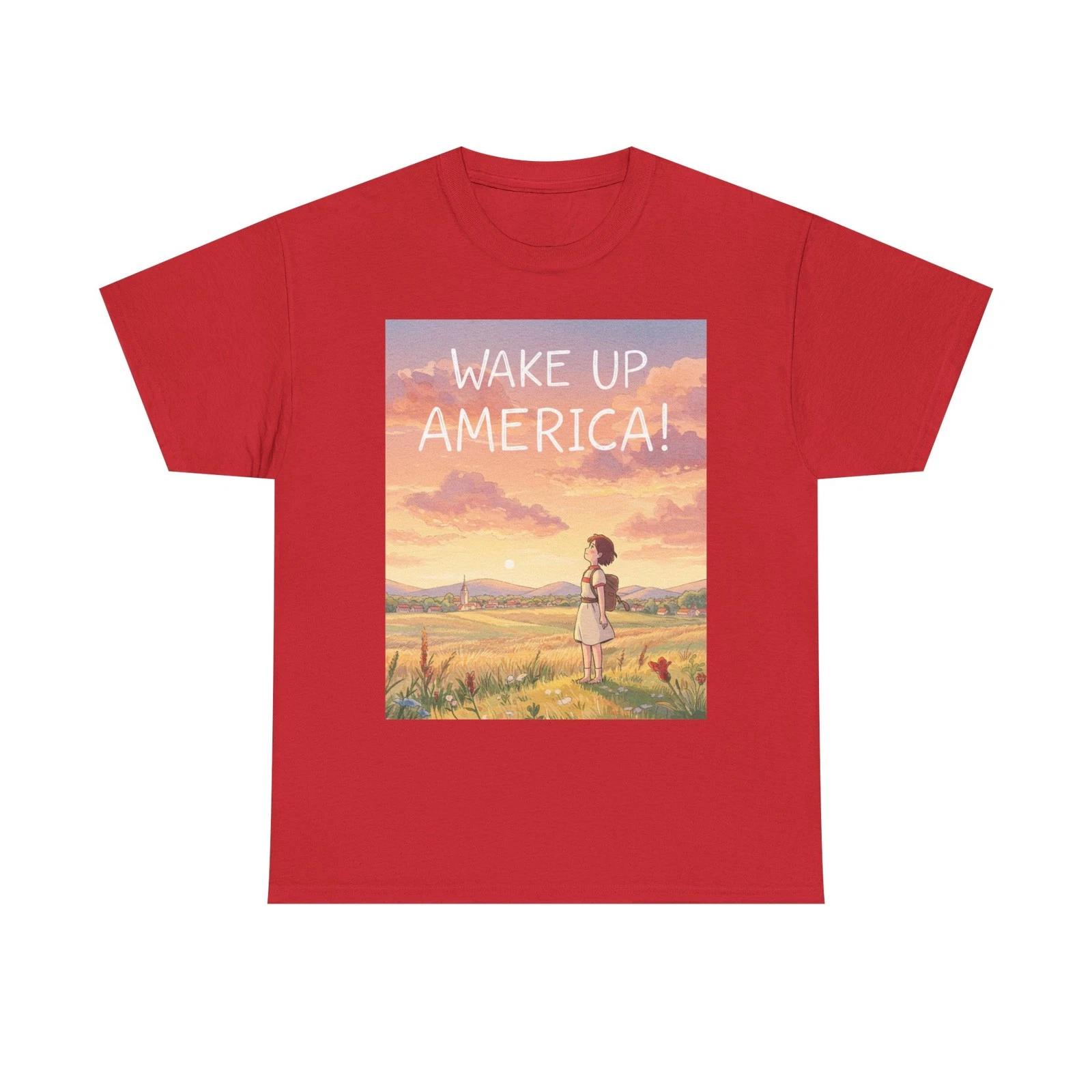 GAVIN NEWSOM Wake Up America! cotton short sleeve round neck tee t-shirt L