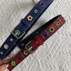 Belt Y2k Dopamine Flower Red Plaid Belt, Female Sweet Cool Babes Denim Blue Tide