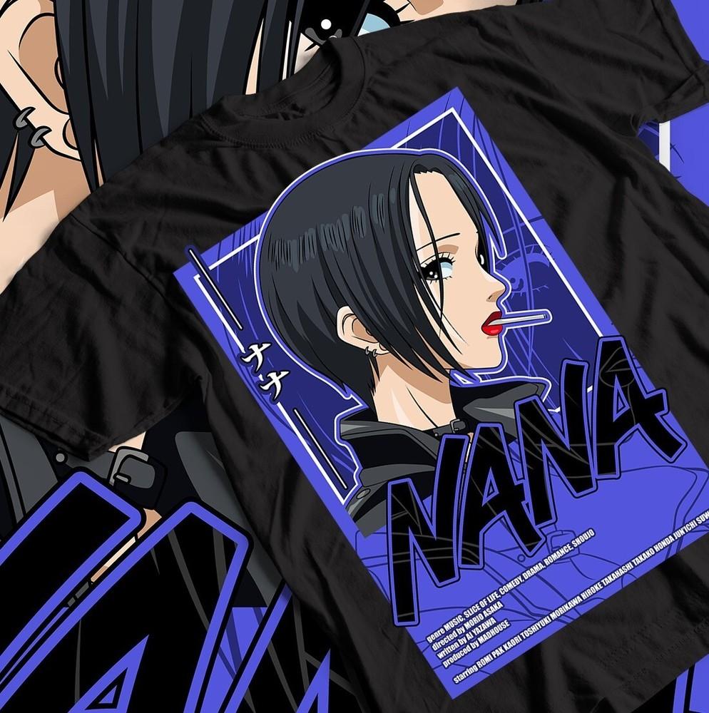

Nana Osaki T-Shirt, Black Stones Manga Anime Girl Kawai Graphic Shirt M