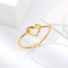 Stainless Steel Knot Heart Rings for Women Couple Simple Gold Color Open Adjustable Ring Wedding Aesthetic Jewelry anillos mujer