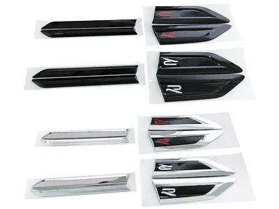Valve Stems Caps 4Pcs Car Fender Side Emblem Bumper Strip Badge Sticker For Volkswagen VW Rline GTI 4MOTION Polo Golf Jetta Tigu zw7